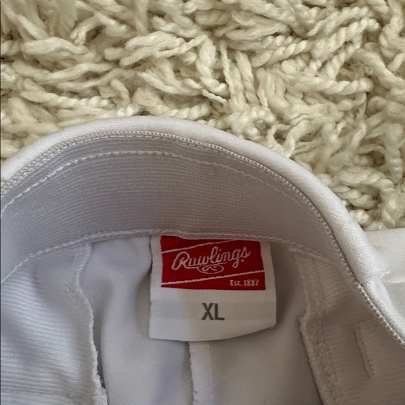 Rawlings Baseball Pants White Red Stripe - Picture 10 of 15